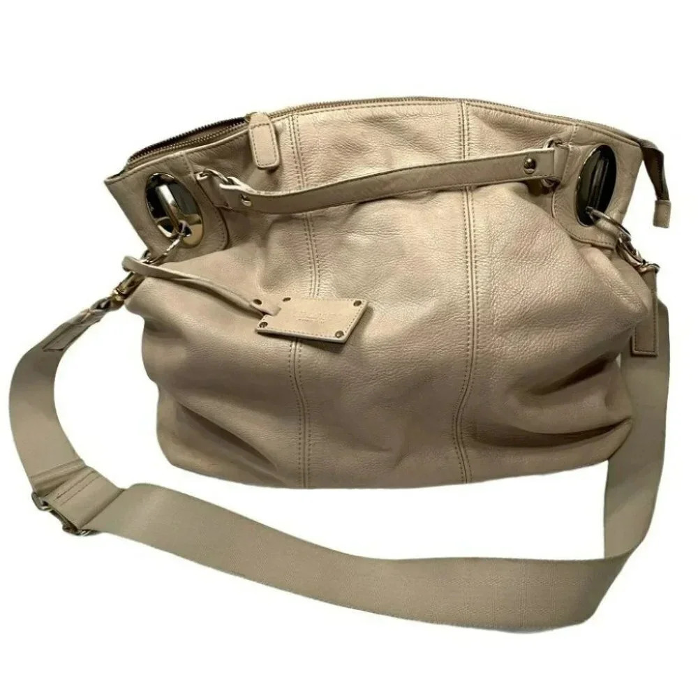 LE‎ SOLIM tan leather Italian HOBO crossbody bag